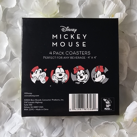 BRAND NEW IN BOX 4pk Disney Mickey Mouse Boxed Beverage Coasters - Picture 2 of 3
